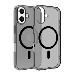 Husa Smoke semitransparenta Dviced pentru iPhone 16, MagSafe, negru