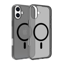 Husa Smoke semitransparenta Dviced pentru iPhone 16 Plus, MagSafe, negru