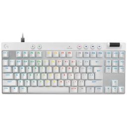 Tastatura mecanica gaming Logitech PRO X TKL RAPID, Cu fir, RGB, Alb, 920-013242