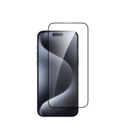 Folie de protectie Dviced pentru iPhone 15 Pro, contur serigrafiat, cu aplicator