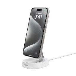 Belkin BOOSTCHARGE PRO Convertible Qi2 15w Magnetic Charging Stand, w/o PSU - White
