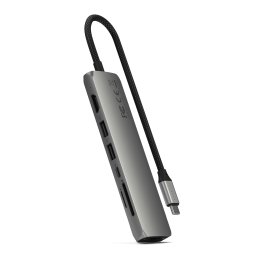 Satechi 7-in-1 USB-C Slim Multiport Adapter with Ethernet - Space Grey