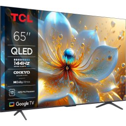Televizor Smart QLED TCL 65T8C, 164 cm, Ultra HD 4K, Smart Google TV, Clasa F, (Model 2025), Negru
