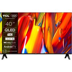 Televizor Smart QLED TCL 40V5C, 100 cm, Full HD, Android TV, Dolby Audio, Clasa F, Negru