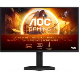 Monitor LED AOC Gaming AGON 25G4SXU 24.5 inch FHD IPS 0.3 ms 310 Hz HDR G-Sync Compatible, Negru