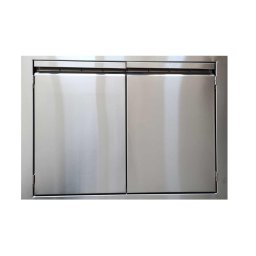 Usa din inox cu cadru built-in, 81 x 57 x 4 cm, pentru insula si bucatarie exterioara, Grandhall A08001005T Elite 4B, Argintiu