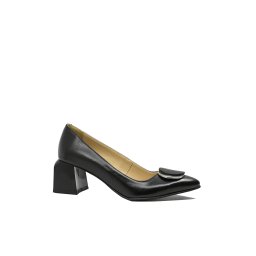 Pantofi eleganți Catinca negri din piele naturală, cu aplicație decorativă SORA33-36 EU