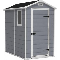 Casuta de gradina Keter Manor 4X6 230447, panou ventilatie incorporat, Gri.