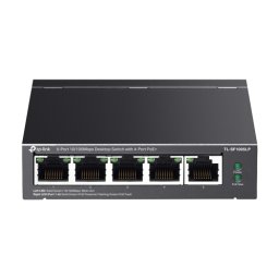 Switch 4 porturi RJ45 10 100 Mbps PoE, 1 port RJ45 10 100 Mbps, Buget PoE 41W, Unmanaged - TP-Link TL-SF1005LP