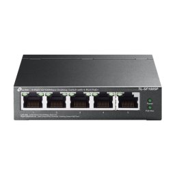 Switch 4 porturi RJ45 10 100 Mbps PoE, 1 port RJ45 10 100 Mbps, Buget PoE 67W, Unmanaged - TP-Link TL-SF1005P