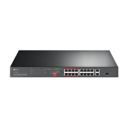 Switch 16 x RJ45 10 100 Mbps PoE, 2 x RJ45 1G, 1 x combo SFP 1G, Buget PoE 150W, Unmanaged - TP-Link TL-SL1218P