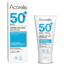 Crema BIO protectie solara pentru bebelusi SPF50, fara parfum Acorelle