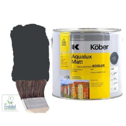 Vopsea pe baza de apa, Aqualux Matt, RAL 7016, Gri Antracit, 2.5 l, Kober,