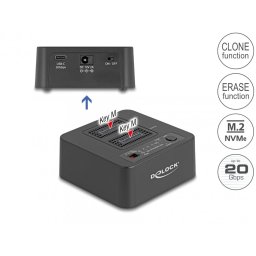 Docking station pentru 2 x M.2 NVMe PCIe SSD cu functie de Clona/Erase, Delock 64300