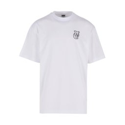 Urban Classics Tricou 'Shiny' negru / alb