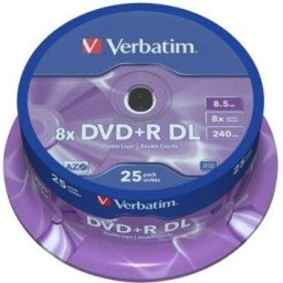 DVD+R Dual Layer 25 bucati, 8x, 8.5GB