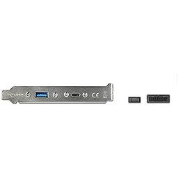 DeLOCK slot bracket with 1x USB Type-C and 1x USB Type-A port, adapter (black, 50cm)