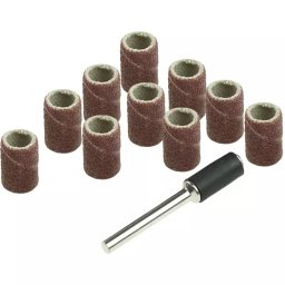 Bandă abrazivă 6,3 mm, K60, K120, set 11 buc. , (10 + 1 bolt 3,2 mm)