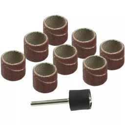 Bandă abrazivă 12,7 mm, K60, K120, set de 9 (8 + 1 bolt 3,2 mm)