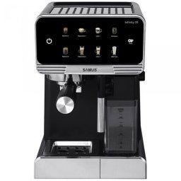 Espressor Espressor Infinity 20, 1350W, 20Bari, Rezervor apa 1800ml, Rezervor lapte 500ml, 7 Optiuni de cafea, Duza spumare lapte si tavita de colectare detasabile, Negru/Inox
