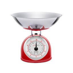 Cantar de bucatarie mecanic Storio 5777 ROSU, 5 kg, precizie 25g,otel inoxidabil Rosu