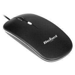 Mouse KOM1023-B – Mouse cu fir USB, optic 1200 DPI, 3 butoane + scroll, negru