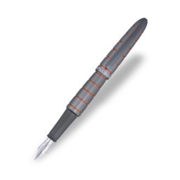 Stilou DIPLOMAT Elox Ring, cu penita M, din otel inoxidabil - grey orange
