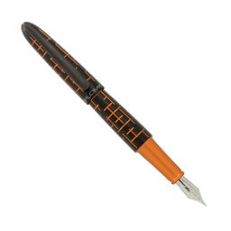 Stilou DIPLOMAT Elox Matrix, cu penita M, din otel inoxidabil - black orange