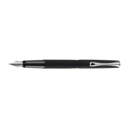 Stilou DIPLOMAT Esteem, cu penita F, din otel inoxidabil - black Barley