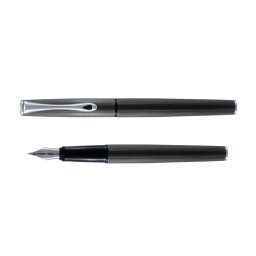 Stilou DIPLOMAT Esteem, cu penita B, din otel inoxidabil - black Barley