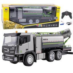 Camion cisternă cu pulverizator de apă RC, telecomandă Huina 1:18
