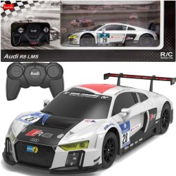 Mașină radiocomandată 1:24, sport, telecomandă, AUDI R8 LMS, albă
