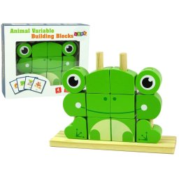 Puzzle 3D cu broască, cu blocuri spațiale creative din lemn