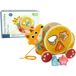 Blocuri de sortare Fox To Draw On Wheels din lemn