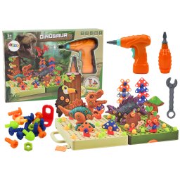 Puzzle cu blocuri de construcție 3D DIY Dinozauri Mașină de găurit de deșurubat