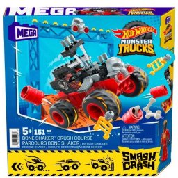 Truc de cascadorie cu monster truck-ul Hot Wheels Bone Shaker