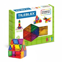 Set blocuri magnetice Tileblox curcubeu cu tablă magnetică 30 piese