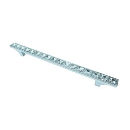 Maner metalic pentru mobilier, model Kubera, distanta dintre gauri = 160 mm, finisaj crom lucios/transparent