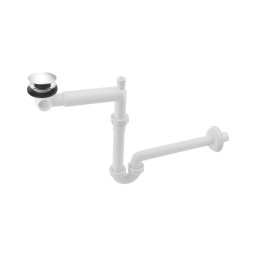 Sifon de lavoar cu ventil CLICK-CLACK DN32 alb/crom lucios