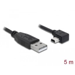 Cablu USB 2.0 A - mini 5PM angle, 5M, Delock 82684