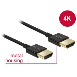 Delock Cable High Speed HDMI with Ethernet A male > A male 3D 4K 0.25m Slim
