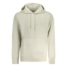 Calvin Klein Jeans hanorac barbati cu glugă si mini logo, regular fit, crem (Marime: M)