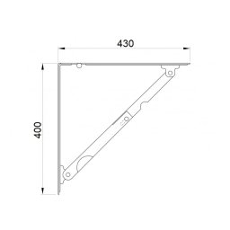 Consola rabatabila pliabila, 2 buc./set, L=300 400 mm, max. 30 kg, finisaj alb (Lungime: 400 mm)