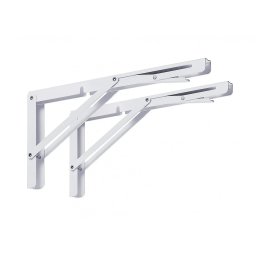 Consola rabatabila, 2 buc./set , L=300 400 mm, max. 30 kg, finisaj alb (Lungime: 300 mm)