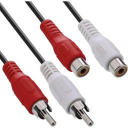 Cablu prelungitor audio 2 x RCA la 2 x RCA T-M 20m, InLine IL89934L
