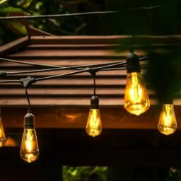 Pachet ghirlanda 10m, E27, IP65 cu 10 becuri LED Filament Amber 8W