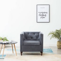 vidaXL Fotoliu, gri, tapițerie material textil