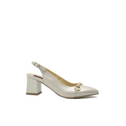 Pantofi decupați eleganți Catinca, bej sidefat, din piele naturală SORD22-37 EU