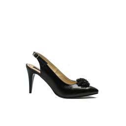 Pantofi stiletto decupați Catinca, negri din piele naturală SORD21-34 EU