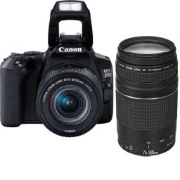 Aparat foto DSLR EOS 250D + 18-55mm + 75-300mm, Negru